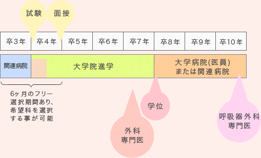 大学院進学コースB（関連病院で約1年の臨床）