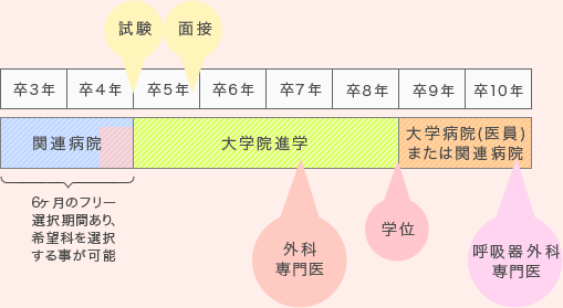 大学院進学コースC（関連病院で約2年の臨床）